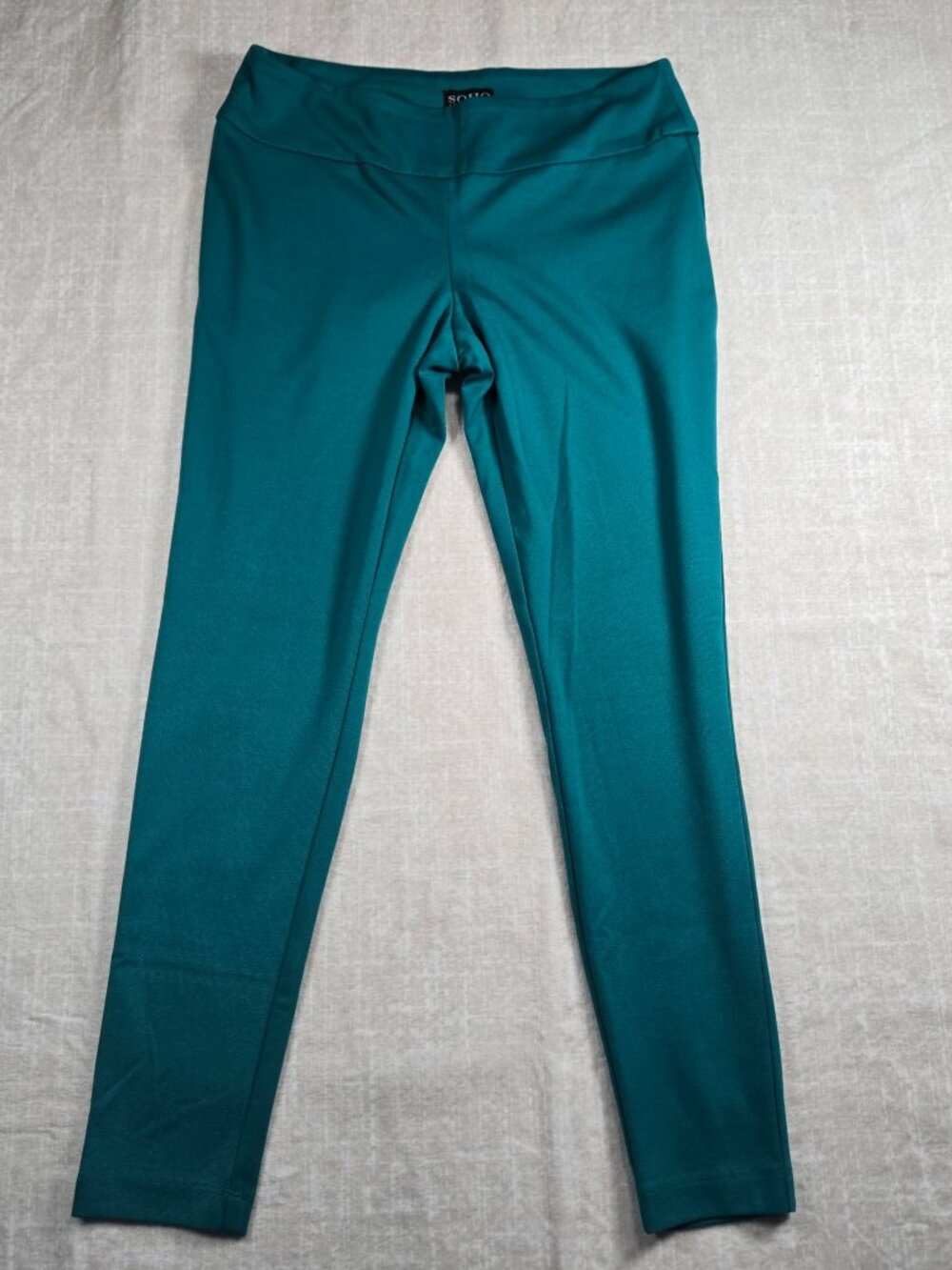 Soho Apparel Teal Pull On Ponte Pants Petite Medium